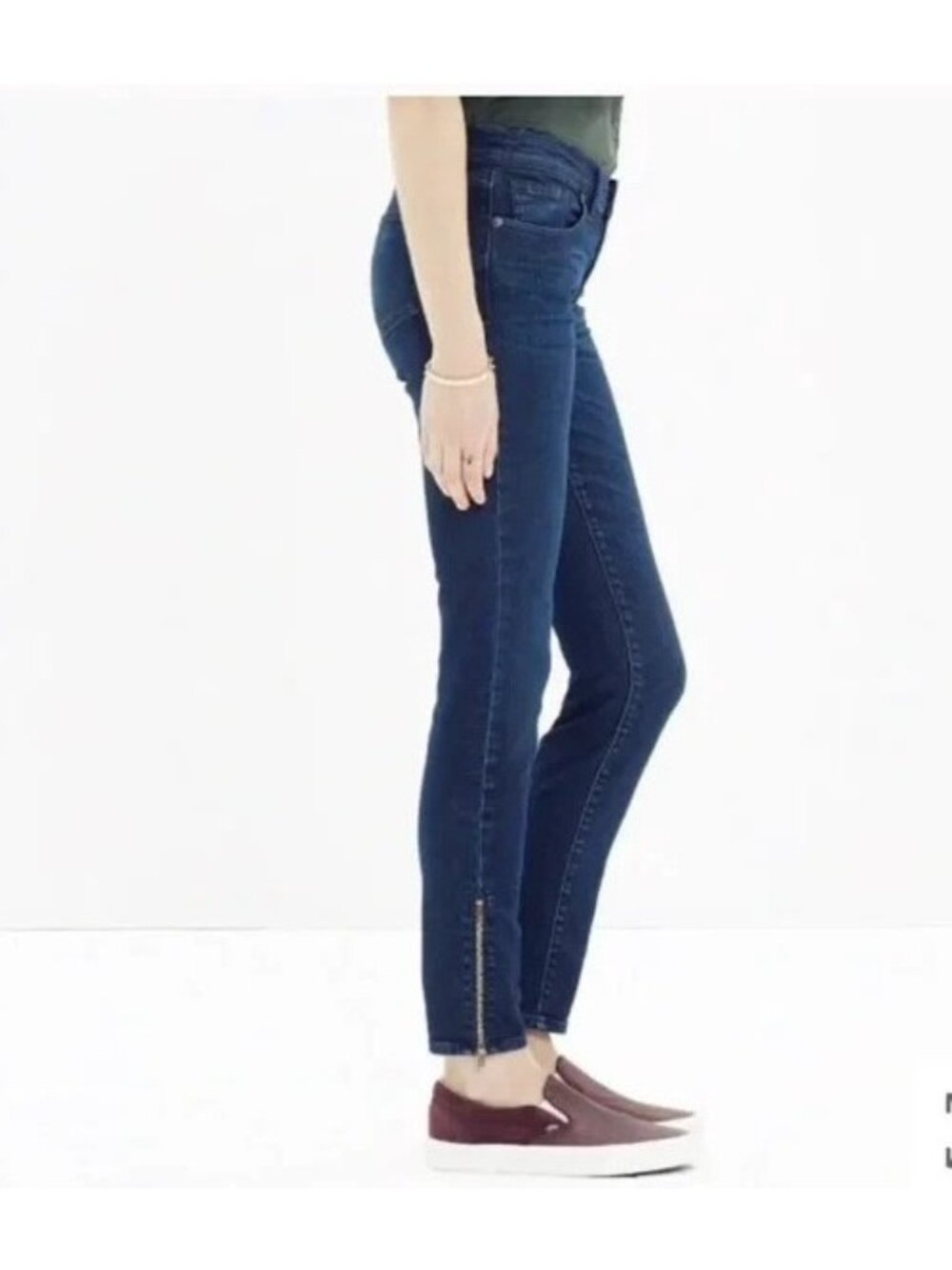 Madewell Skinny Skinny Ankle Zip Jeans Womens 26 Low Rise Stretch Dark Wash Blue - Picture 13 of 13